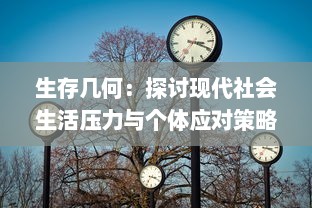 生存几何：探讨现代社会生活压力与个体应对策略的艰难平衡艺术