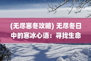 (无尽寒冬攻略) 无尽冬日中的寒冰心语：寻找生命中抵挡严寒的内在温度