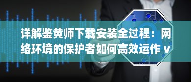 详解鉴黄师下载安装全过程：网络环境的保护者如何高效运作 v4.6.5下载