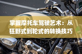 掌握摩托车驾驶艺术：从狂野式到轮式的转换技巧完全解析和实践指南 v9.2.1下载