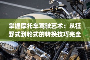 掌握摩托车驾驶艺术：从狂野式到轮式的转换技巧完全解析和实践指南 v0.0.8下载