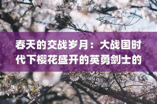 春天的交战岁月：大战国时代下樱花盛开的英勇剑士的胆志与刀的传奇故事