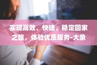 实现高效、快捷、稳定回家之旅，体验优质服务-大象视频_dx22.xyz回家导航为您全程保驾护航