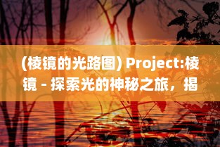 (棱镜的光路图) Project:棱镜 - 探索光的神秘之旅，揭秘科学与艺术的完美融合